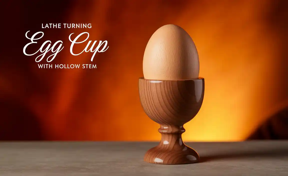 Lathe Turning Egg Cup with Hollow Stem