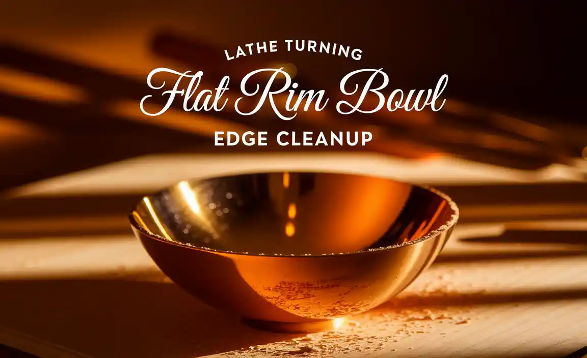 Lathe Turning Flat Rim Bowl Edge Cleanup