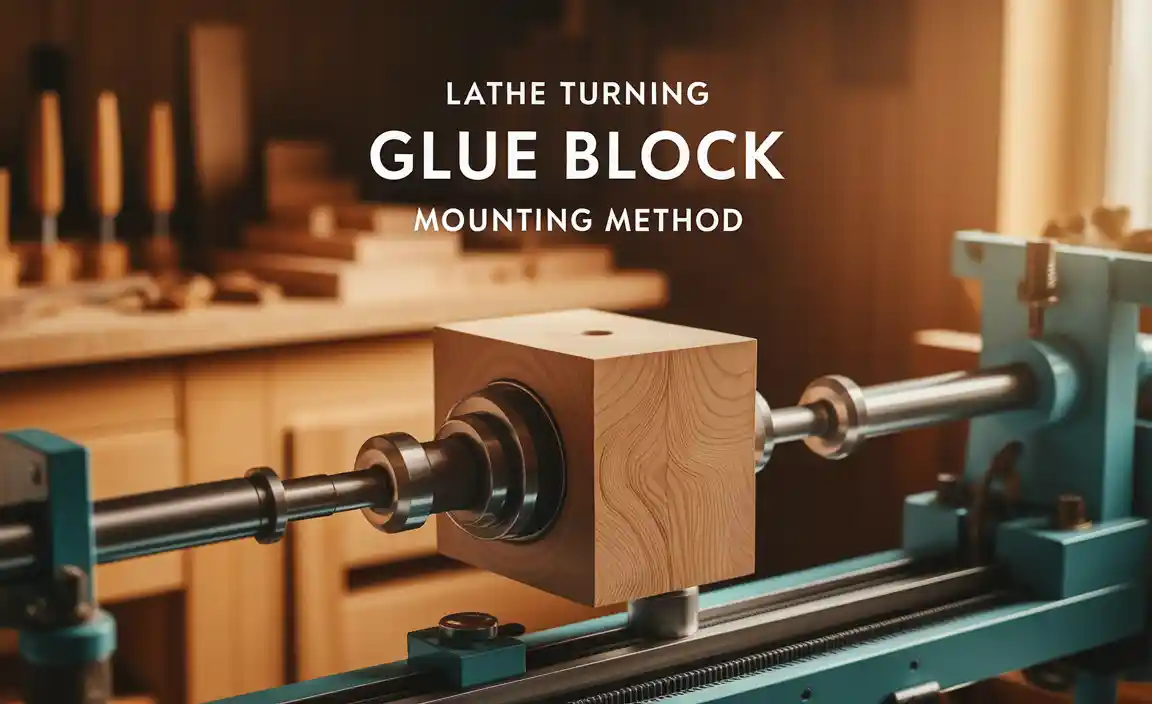 Lathe Turning Glue Block Mounting Method