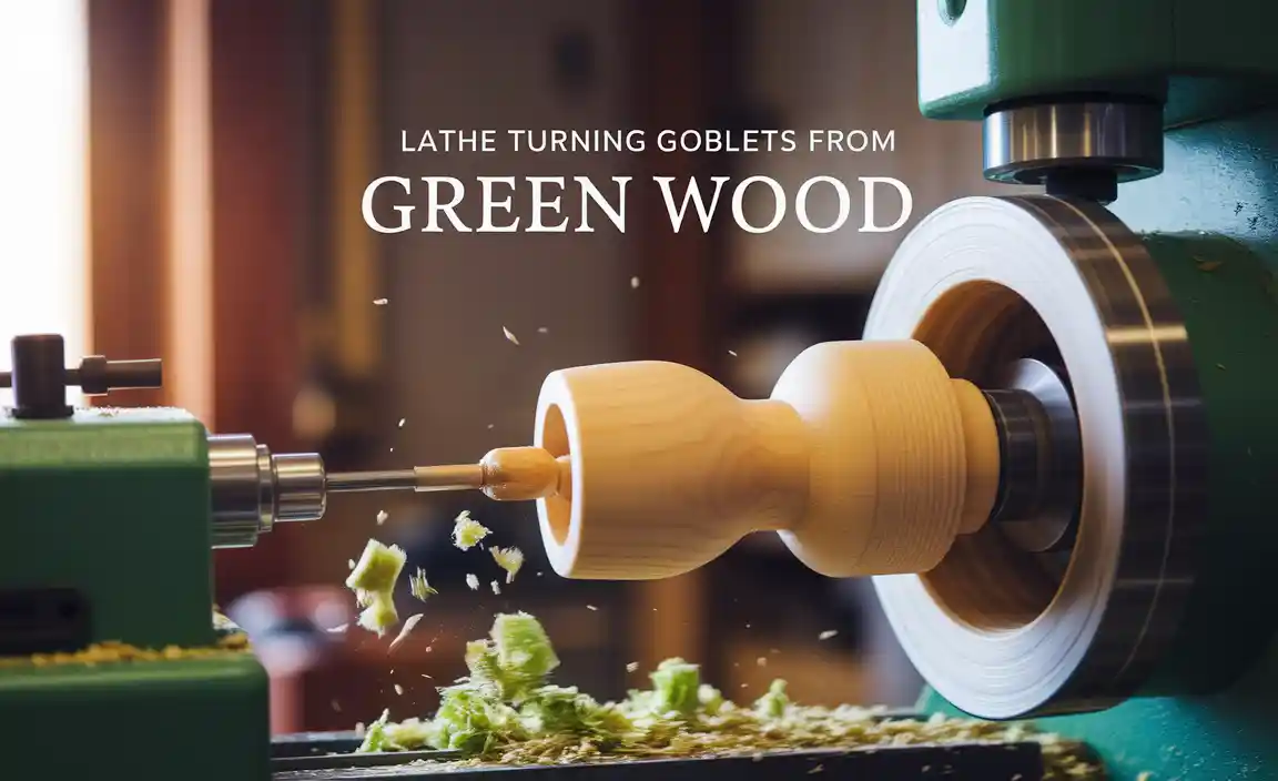 Lathe Turning Goblets from Green Wood
