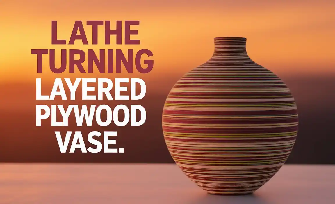 Lathe Turning Layered Plywood Vase