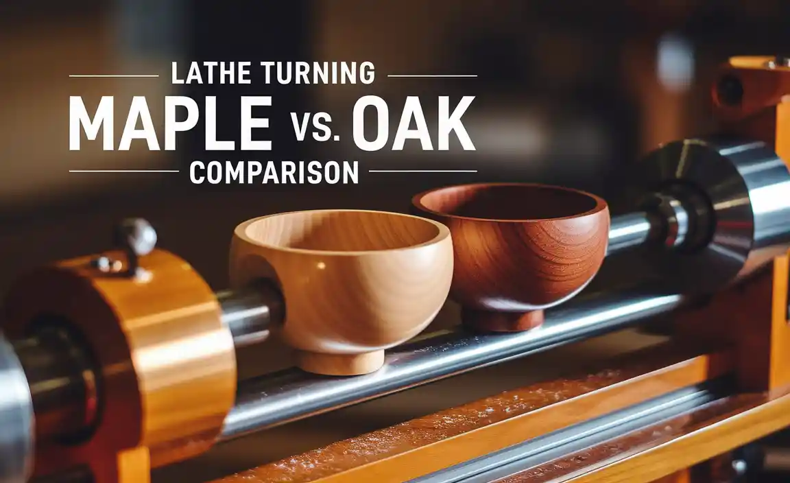 Lathe Turning Maple vs. Oak Comparison