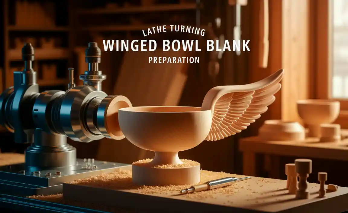 Lathe Turning Winged Bowl Blank Preparation