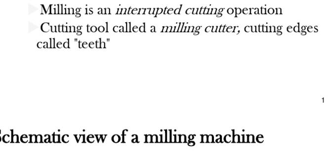 milling tool application by material milling tool application by material