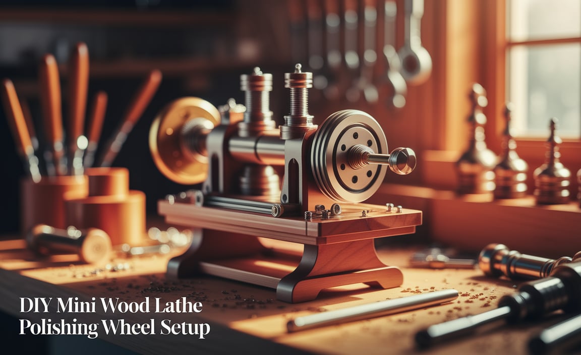 DIY Mini Wood Lathe Polishing Wheel Setup