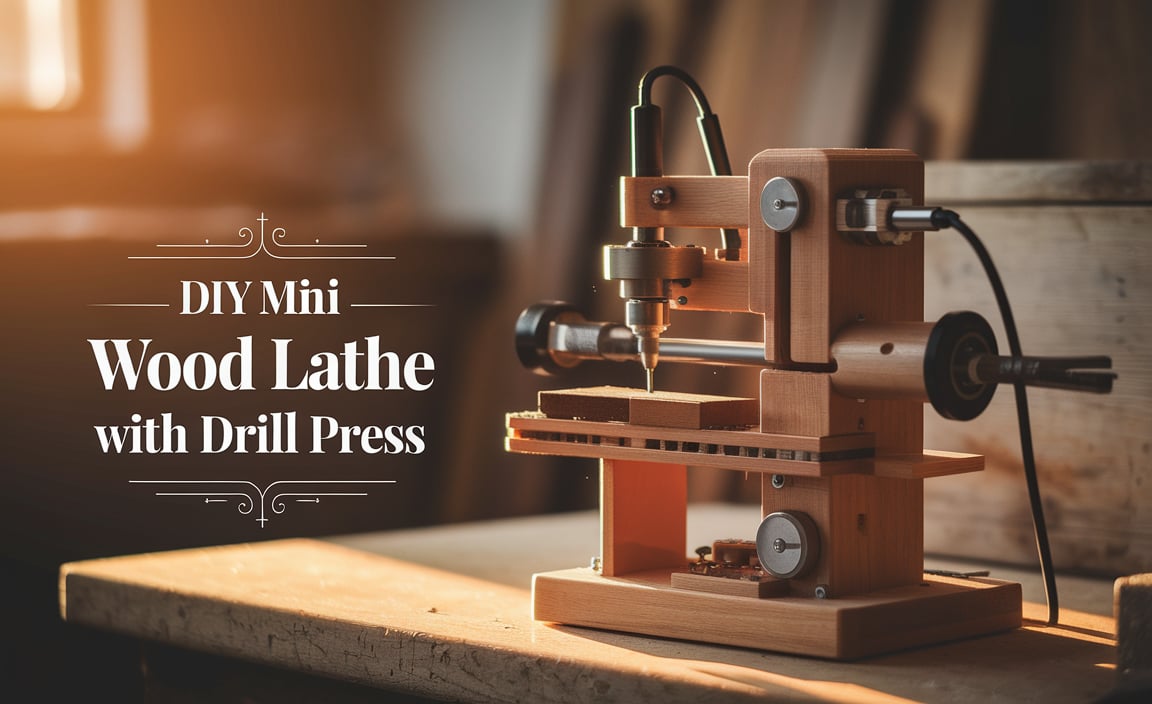 DIY Mini Wood Lathe with Drill Press