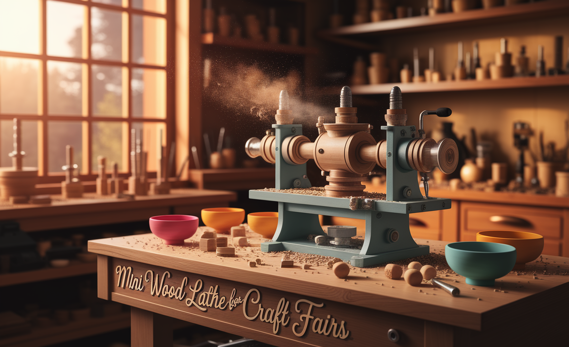 Mini Wood Lathe For Craft Fairs