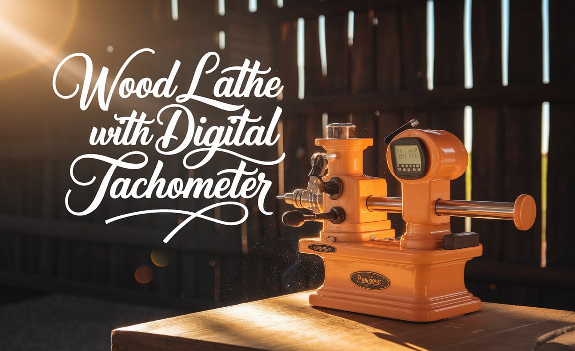 Wood Lathe With Digital Tachometer