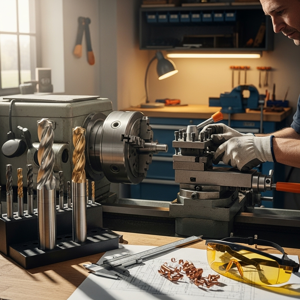 Generate an eye-catching, high-quality featured image prompt for a blog post about: 4 Flute End Mill