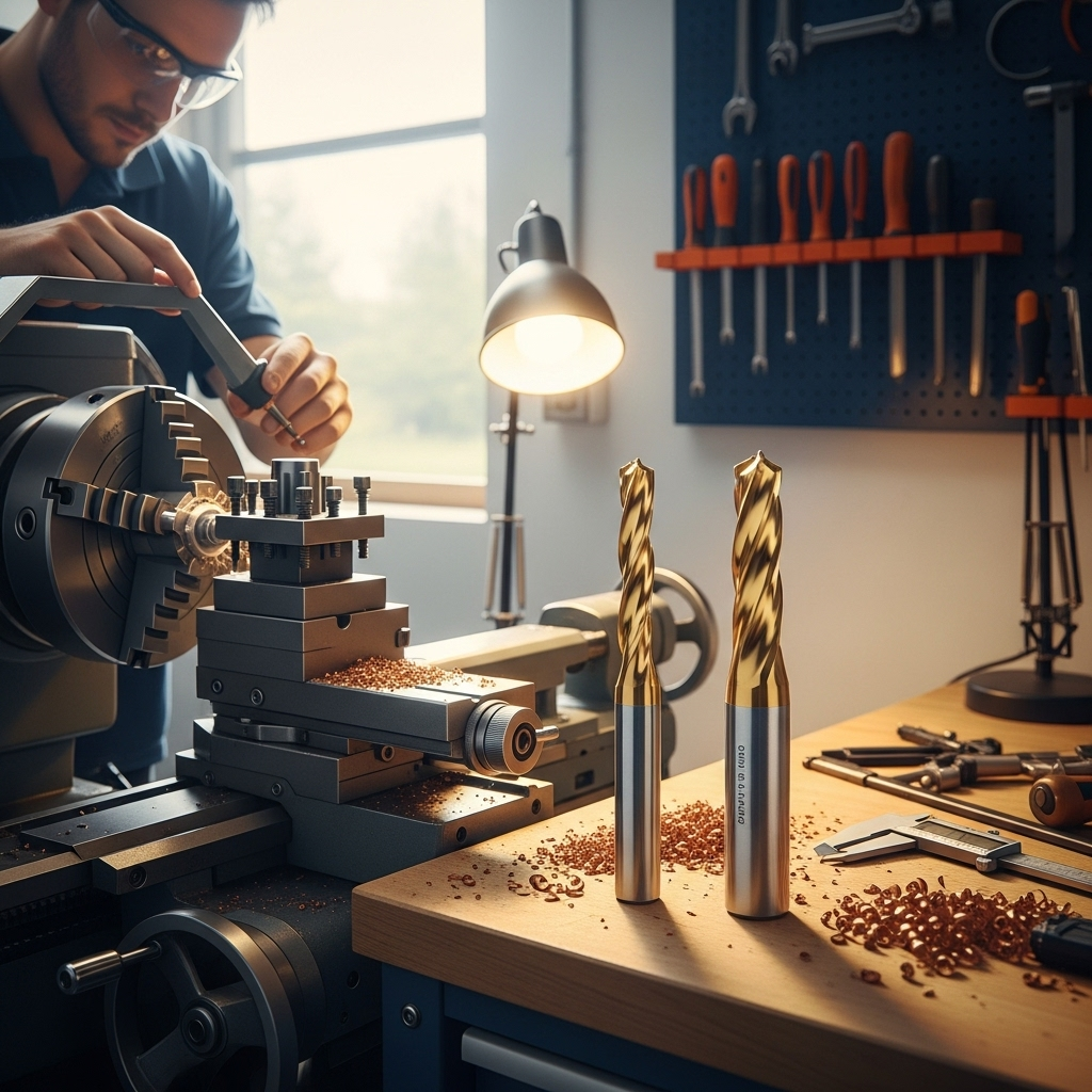 Generate an eye-catching, high-quality featured image prompt for a blog post about: 4 Flute End Mill