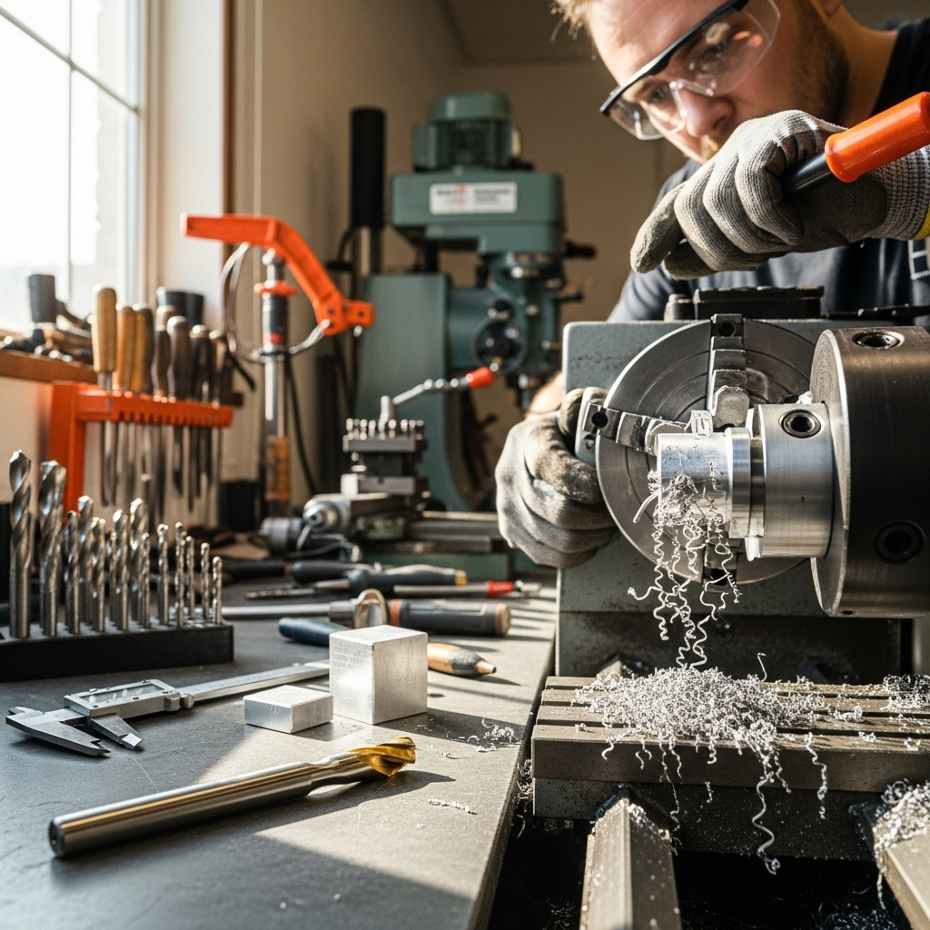 Generate an eye-catching, high-quality featured image prompt for a blog post about: Carbide End Mill