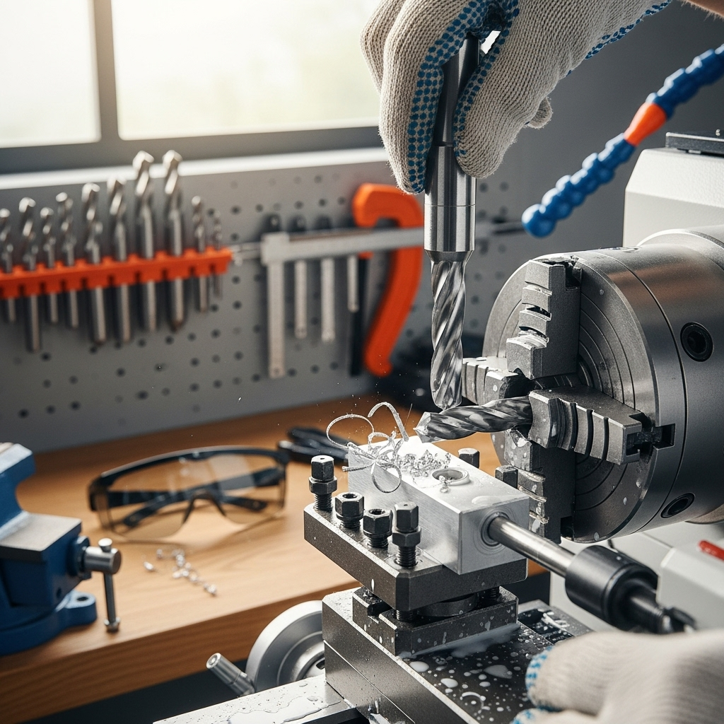 Generate an eye-catching, high-quality featured image prompt for a blog post about: Carbide End Mill