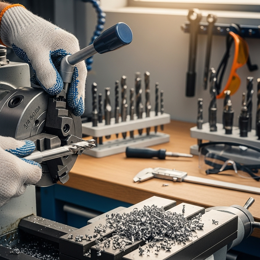 Generate an eye-catching, high-quality featured image prompt for a blog post about: Carbide End Mill