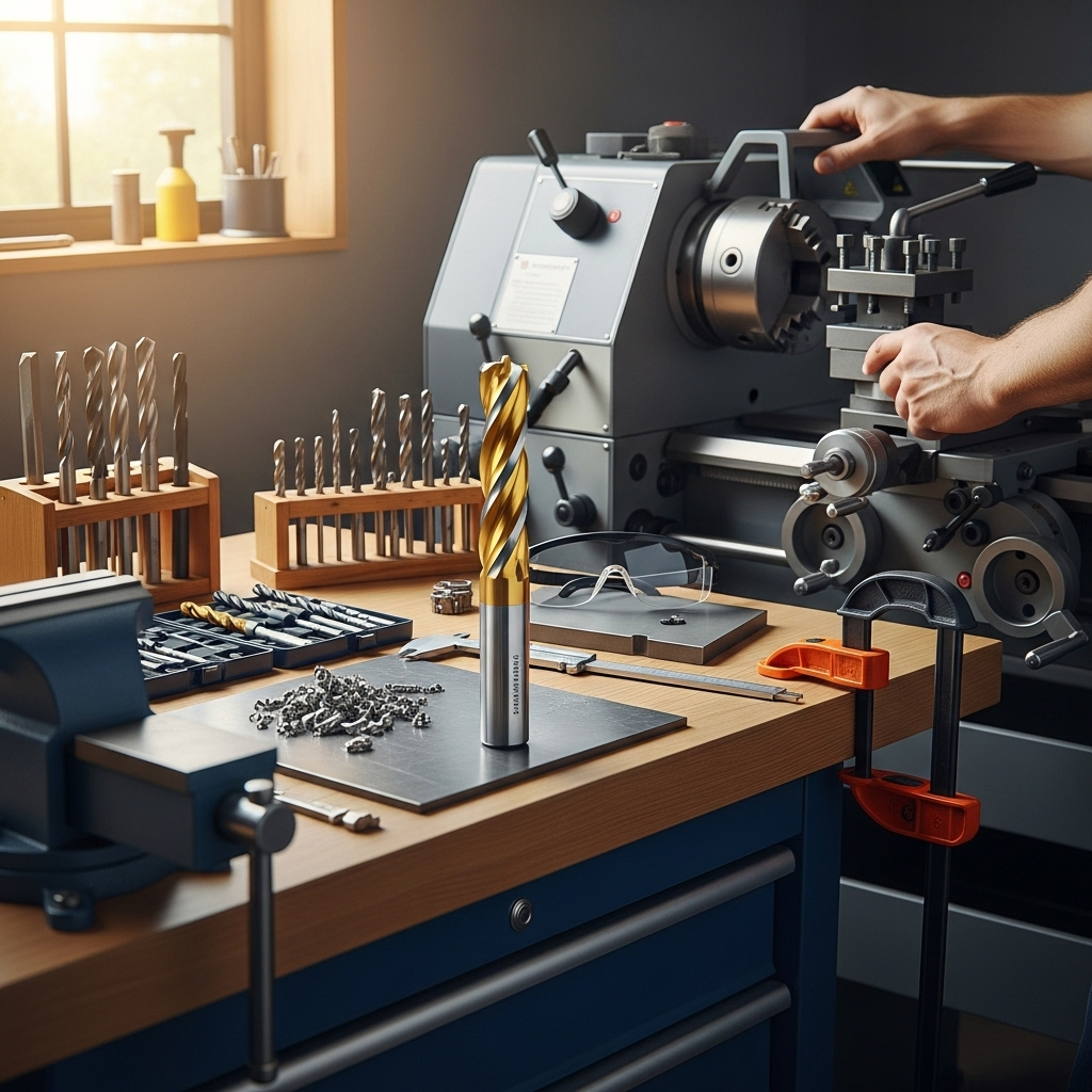 Generate an eye-catching, high-quality featured image prompt for a blog post about: Carbide End Mill