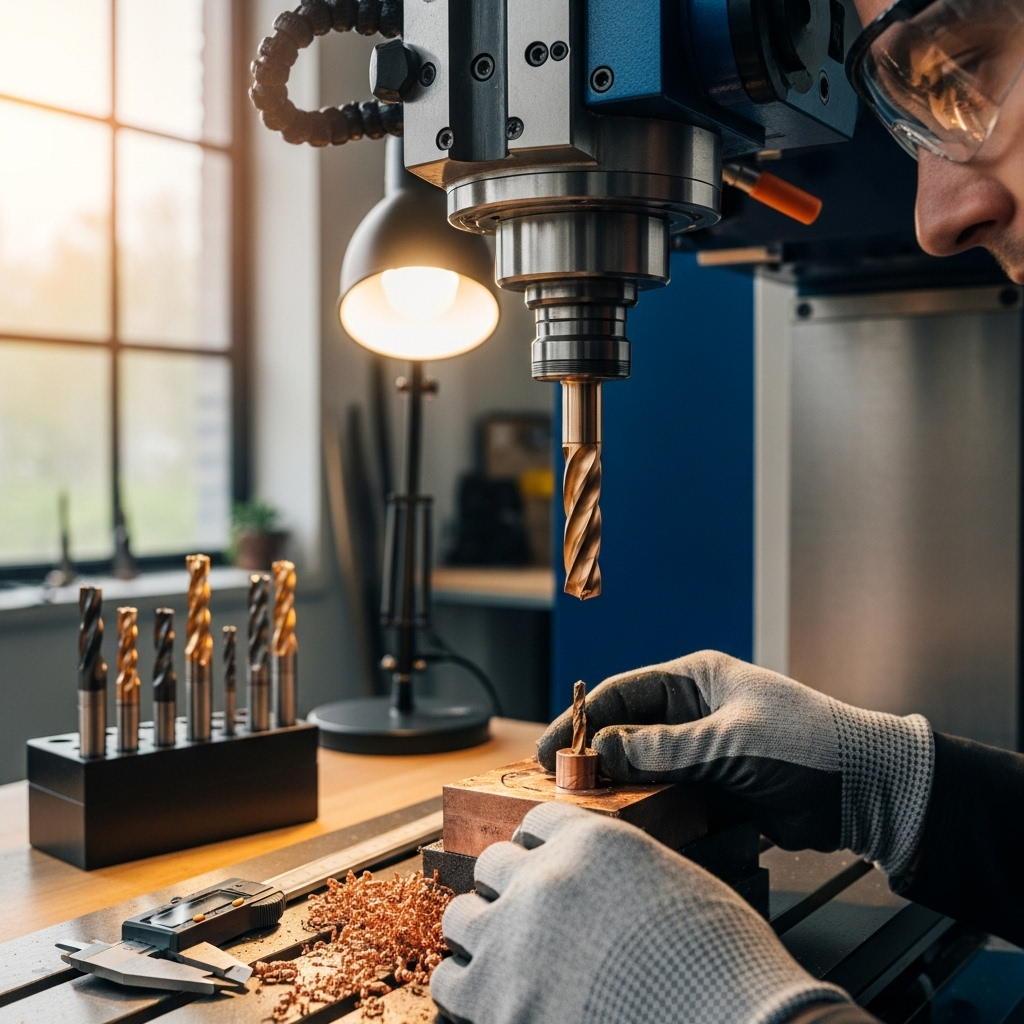 Generate an eye-catching, high-quality featured image prompt for a blog post about: Carbide End Mill