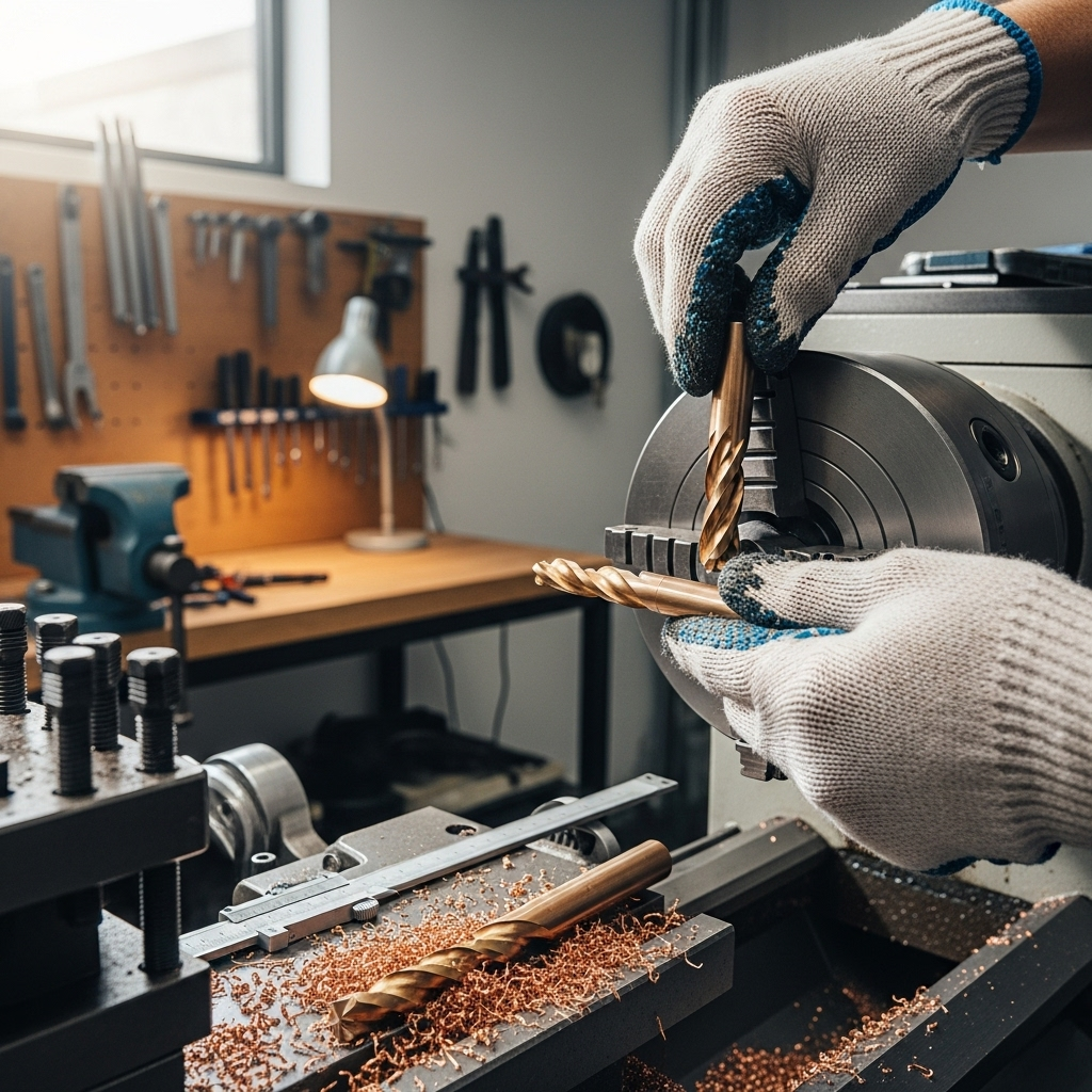 Generate an eye-catching, high-quality featured image prompt for a blog post about: Carbide End Mill