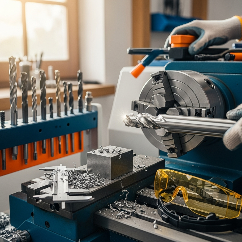 Generate an eye-catching, high-quality featured image prompt for a blog post about: Carbide End Mill