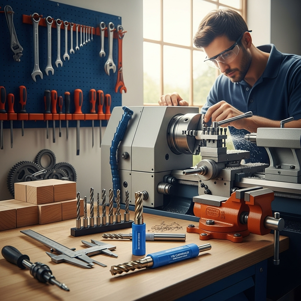 Generate an eye-catching, high-quality featured image prompt for a blog post about: Carbide End Mill