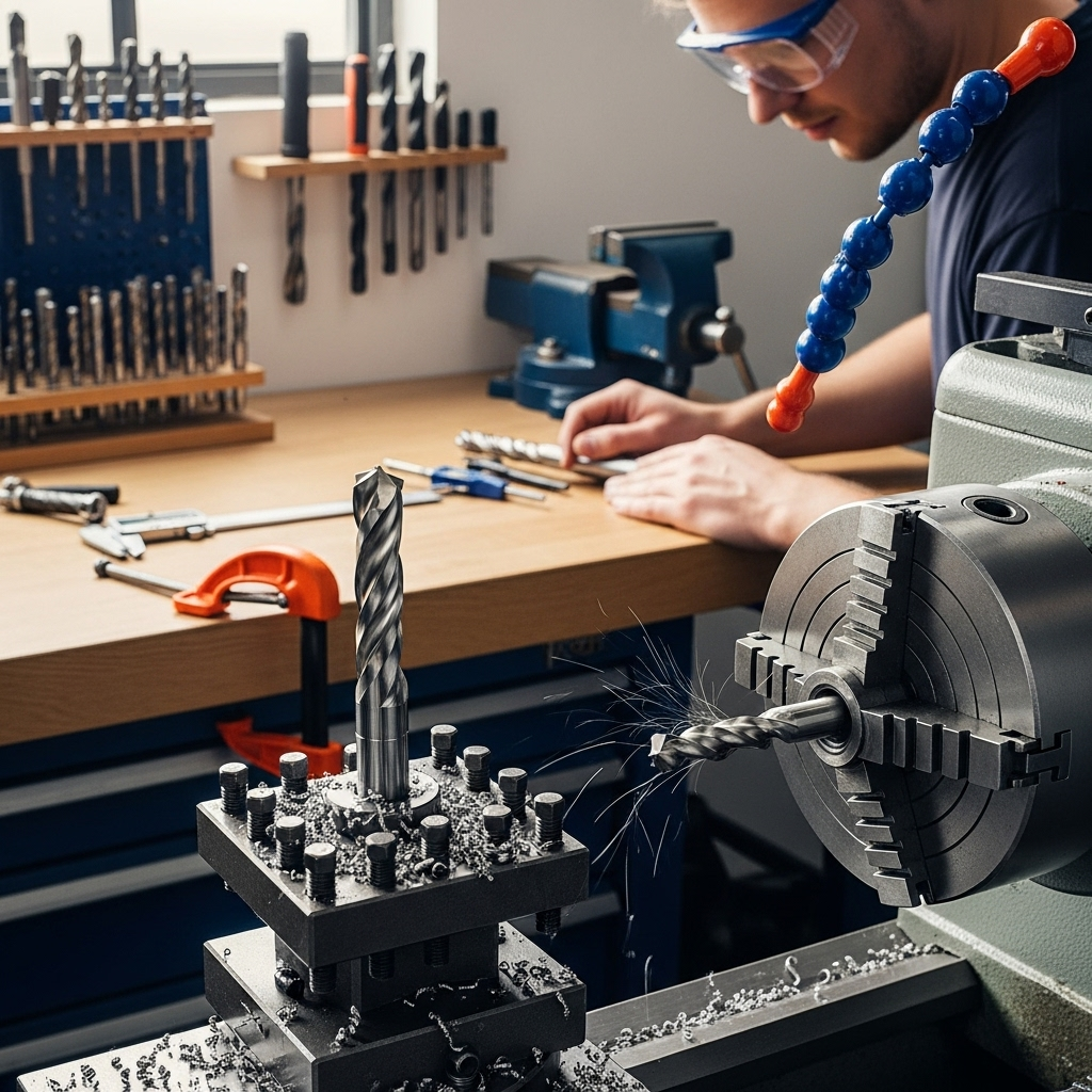 Generate an eye-catching, high-quality featured image prompt for a blog post about: Carbide End Mill