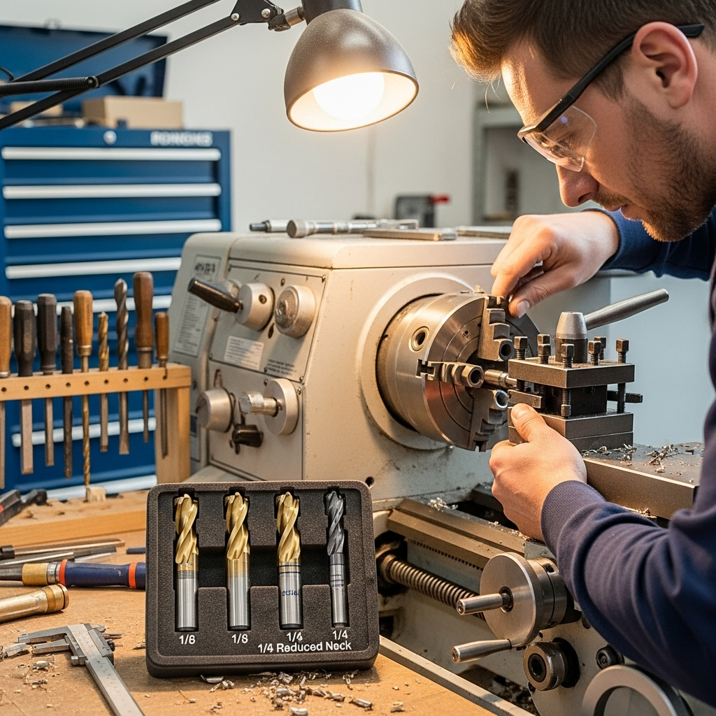 Generate an eye-catching, high-quality featured image prompt for a blog post about: Carbide End Mill