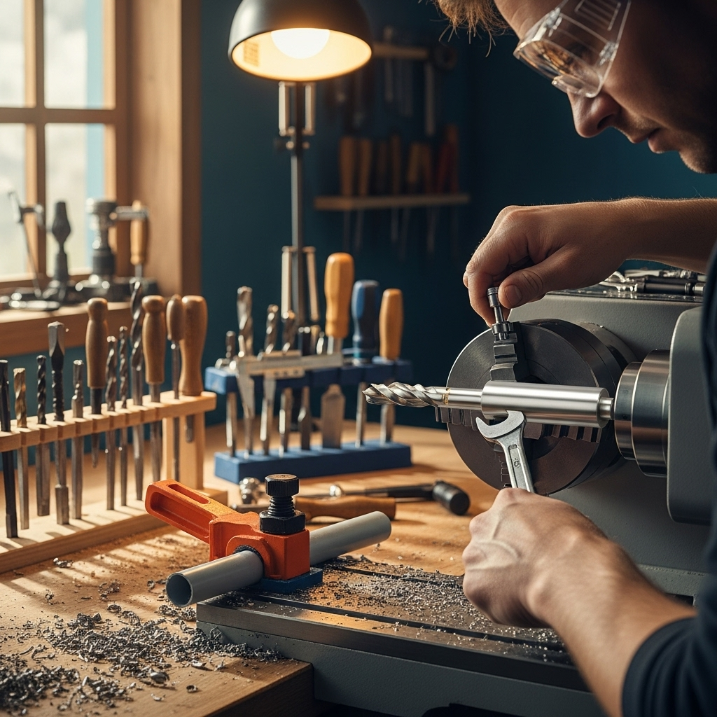 Generate an eye-catching, high-quality featured image prompt for a blog post about: Carbide End Mill