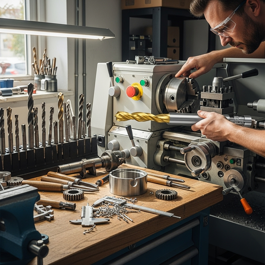 Generate an eye-catching, high-quality featured image prompt for a blog post about: Carbide End Mill