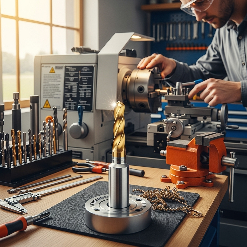 Generate an eye-catching, high-quality featured image prompt for a blog post about: Carbide End Mill