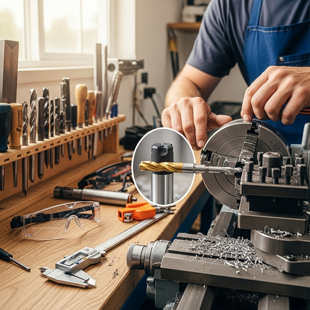 Generate an eye-catching, high-quality featured image prompt for a blog post about: Carbide End Mill