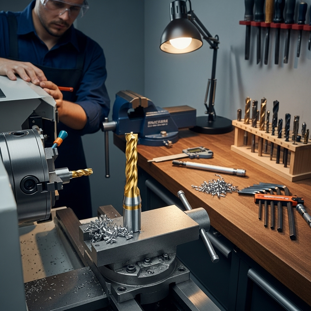 Generate an eye-catching, high-quality featured image prompt for a blog post about: Carbide End Mill