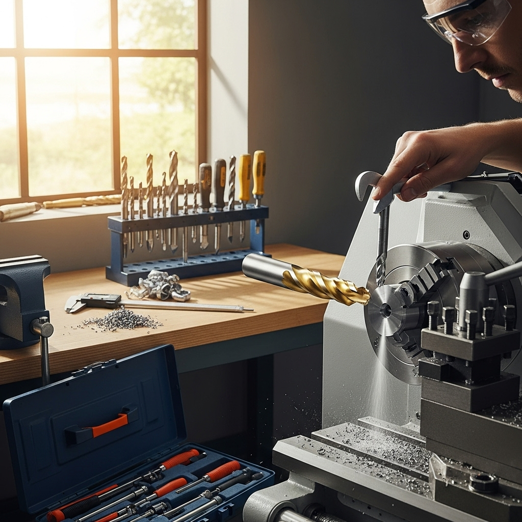 Generate an eye-catching, high-quality featured image prompt for a blog post about: Carbide End Mill