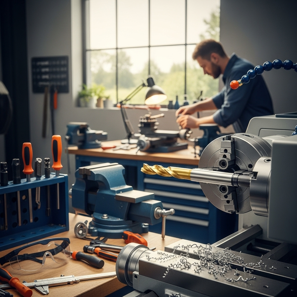 Generate an eye-catching, high-quality featured image prompt for a blog post about: Carbide End Mill