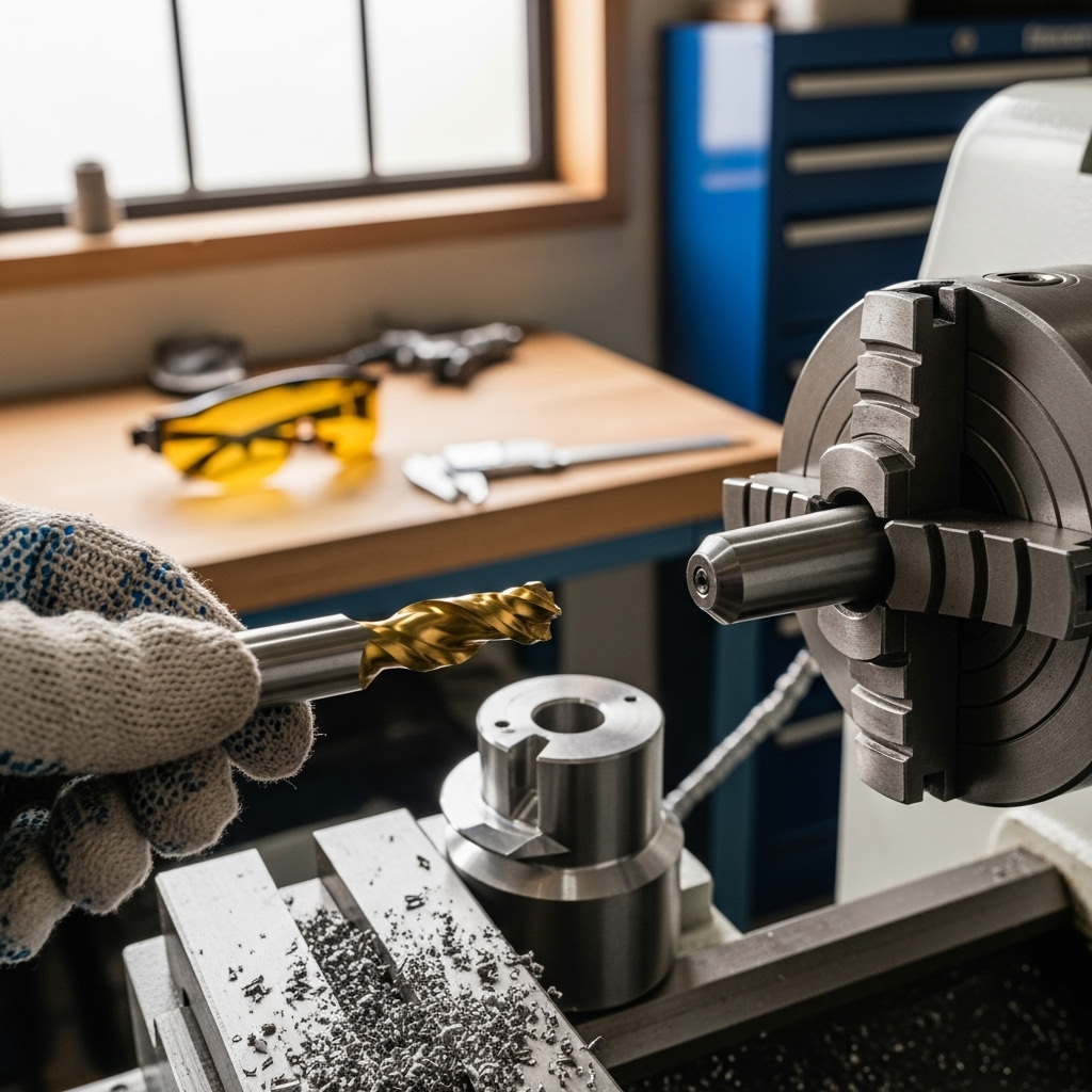 Generate an eye-catching, high-quality featured image prompt for a blog post about: Carbide End Mill