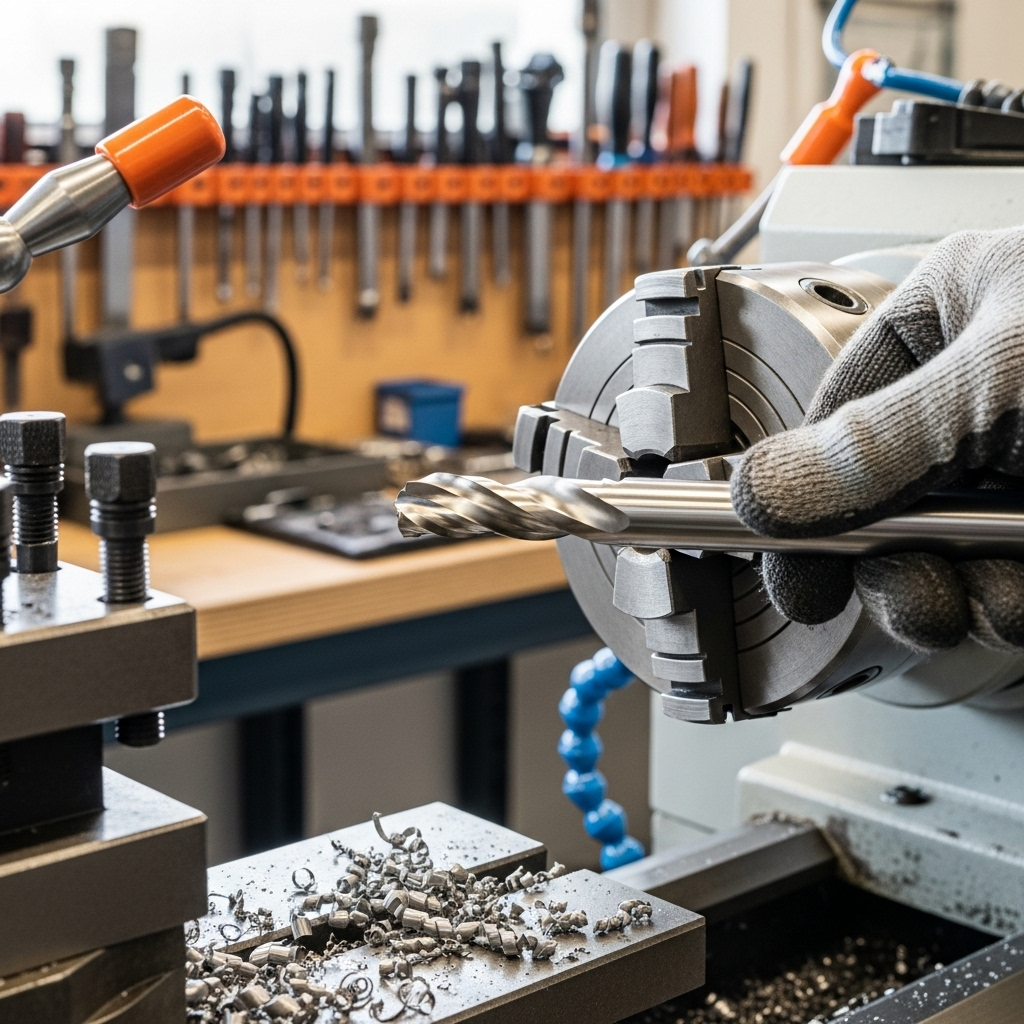 Generate an eye-catching, high-quality featured image prompt for a blog post about: Carbide End Mill