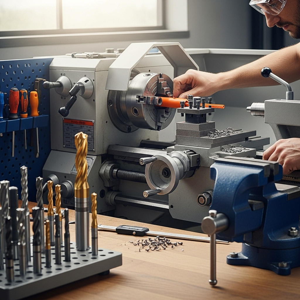 Generate an eye-catching, high-quality featured image prompt for a blog post about: Carbide End Mill