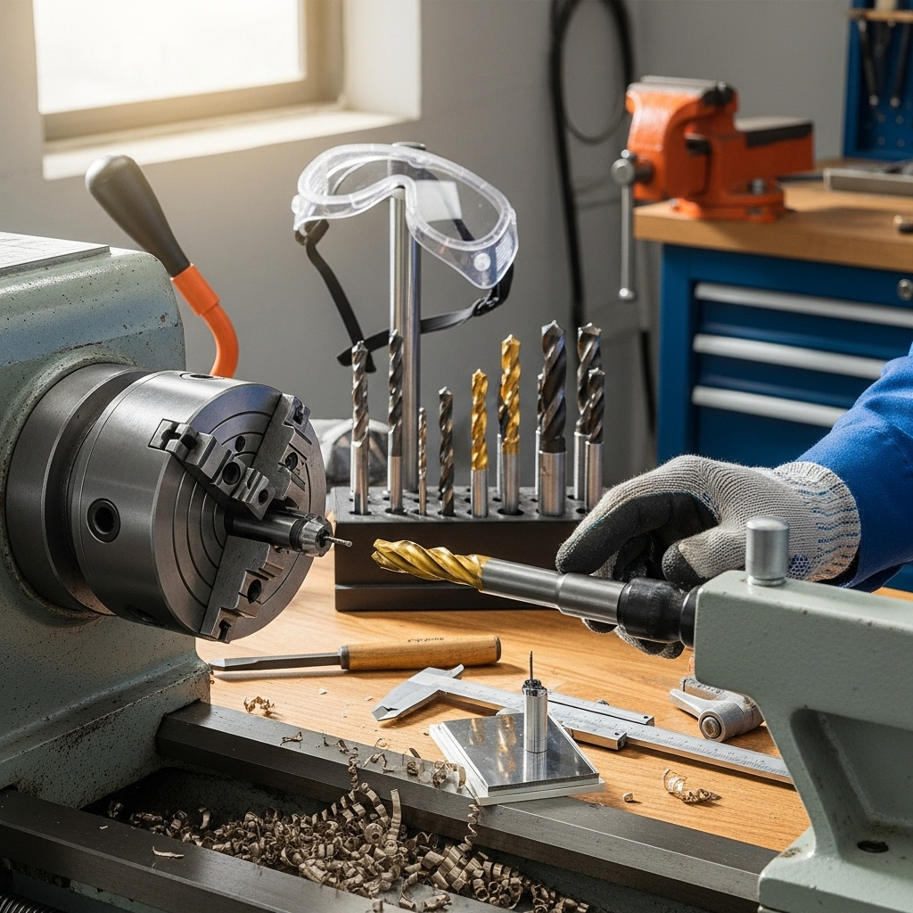 Generate an eye-catching, high-quality featured image prompt for a blog post about: Carbide End Mill