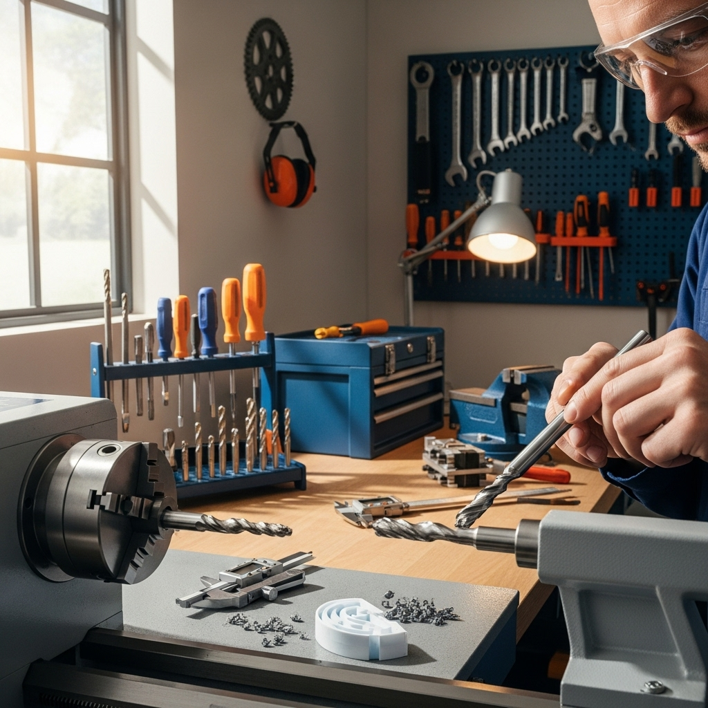 Generate an eye-catching, high-quality featured image prompt for a blog post about: Carbide End Mill