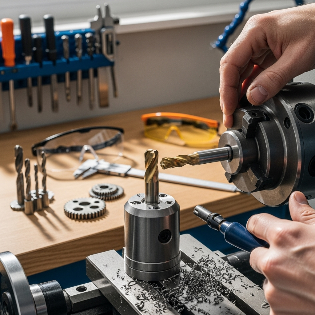 Generate an eye-catching, high-quality featured image prompt for a blog post about: Carbide End Mill