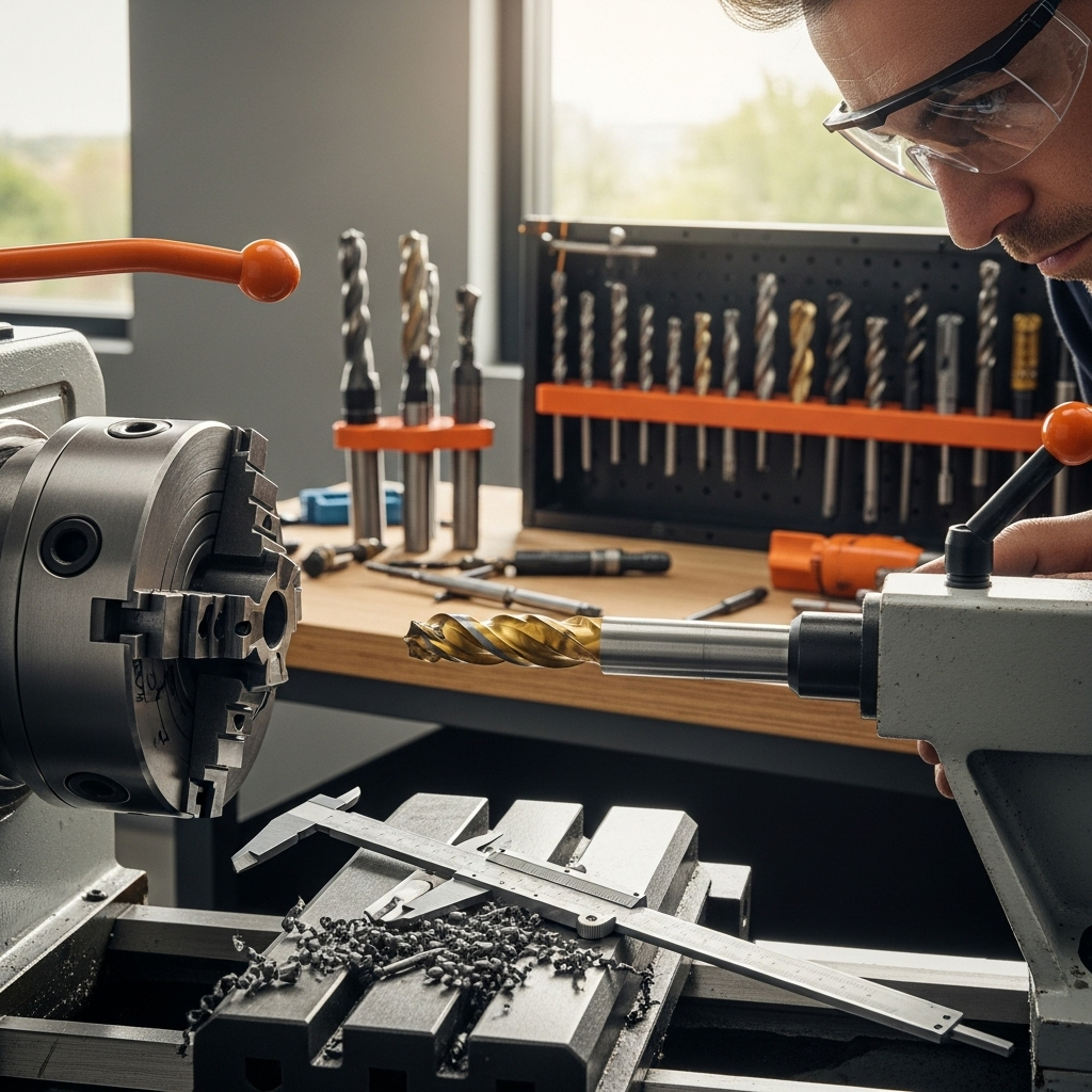 Generate an eye-catching, high-quality featured image prompt for a blog post about: Carbide End Mill